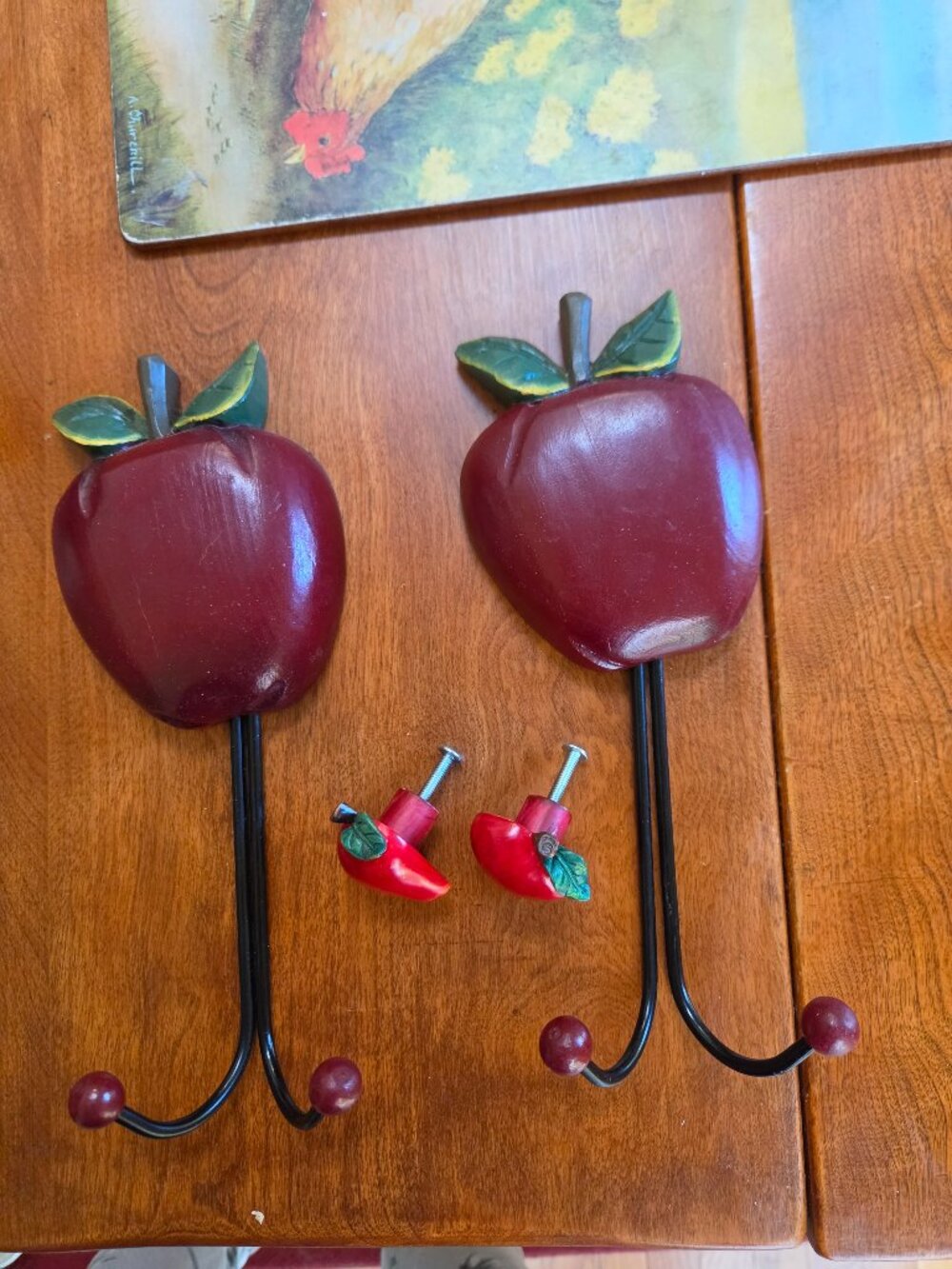 decorative vintage apple wall hooks with two apple drawer pull two of each